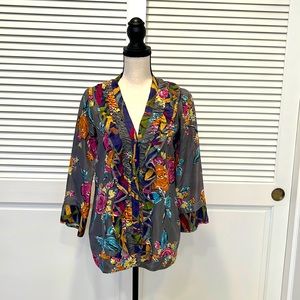 Johnny Was Button Down Silk Blouse